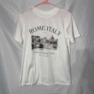 INAWLY Roman Italy Shirts Italy Skyline T-Shirt Women's Casual Round Neck Short